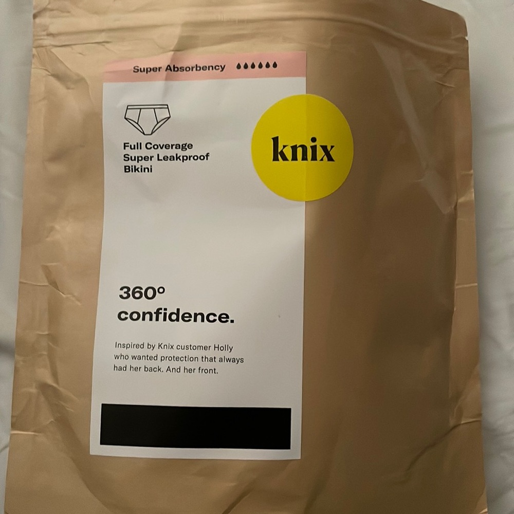 Knix Full Coverage Super Leakproof Bikini Size L Black